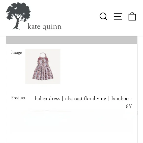 Kate Quinn Organics Halter Dress 8y NEW Floral Vine - Picture 9 of 9